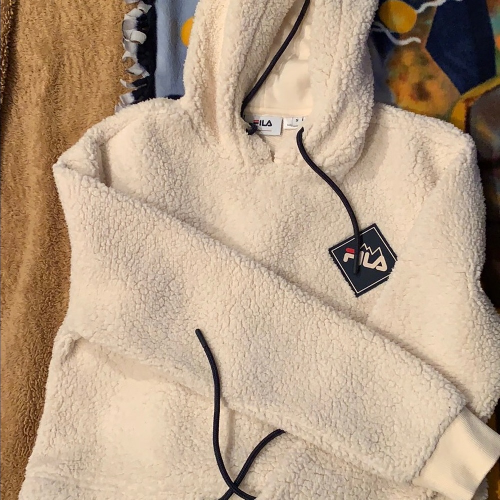 Cropped fuzzy hoodie